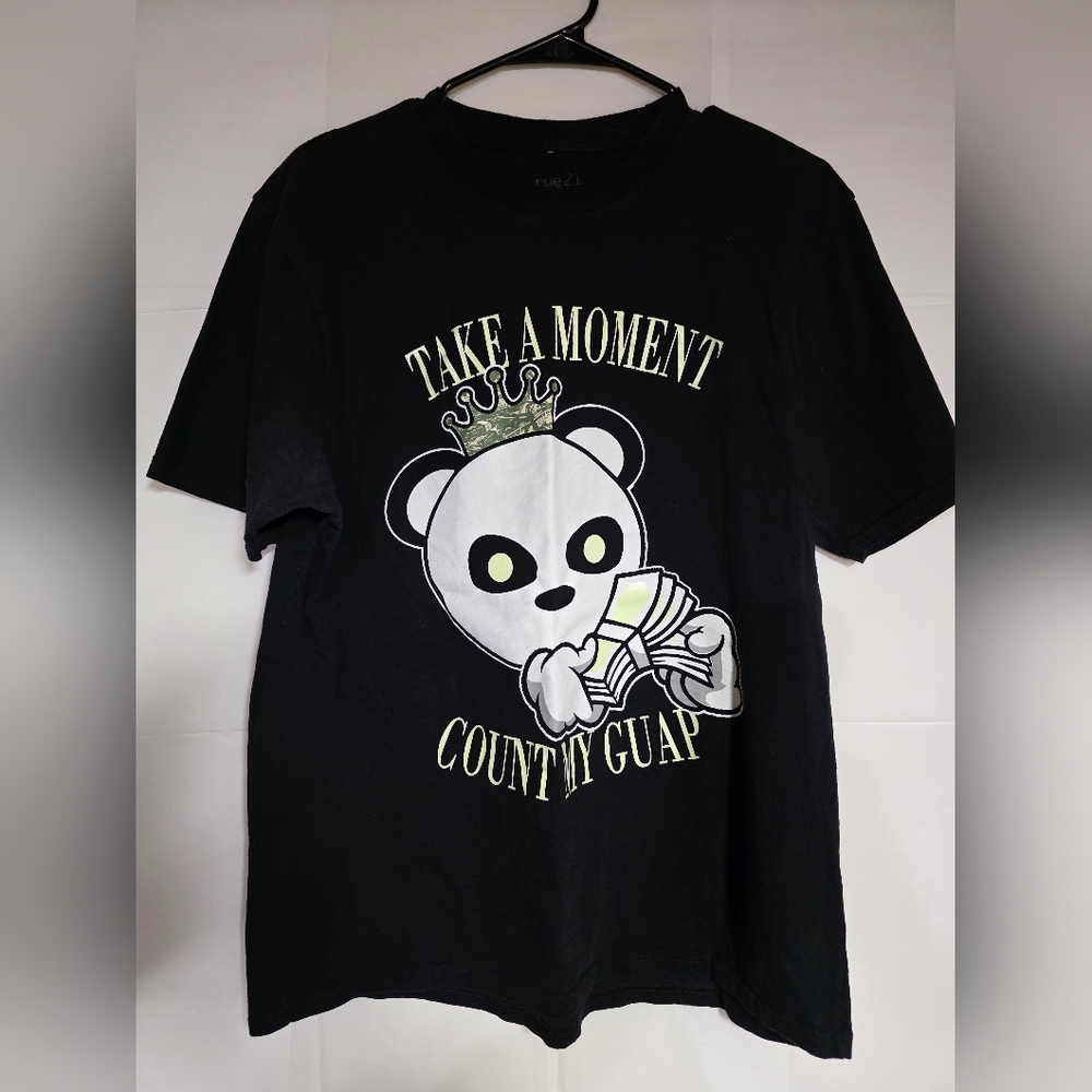 Rue21 Black Tee Dark Sundaze Graphic